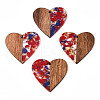 Transparent Resin & Walnut Wood Pendants RESI-TAC0017-73-A08-1