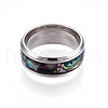 201 Stainless Steel Wide Band Finger Rings RJEW-T005-6-07-3
