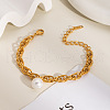 Stainless Steel Initation Pearl Round Bead Charm Bracelets BT3427-3