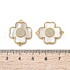 Brass Micro Pave Clear Cubic Zirconia Cross Connector Charms KK-U070-09B-G-3