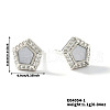 Brass Clear Cubic Zirconia Pentagon Stud Earrings TR5143-1-1