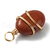Natural Mixed Gemstone Copper Wire Wrapped Pendants PALLOY-JF02251-4