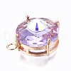 Transparent Faceted Glass Pendants GLAA-S193-035B-LG-2