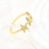 Brass Cuff Rings for Women RJEW-F184-08C-G-4