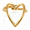Ion Plating(IP) 304 Stainless Steel Heart Cuff Ring X-RJEW-N038-123LG-3
