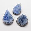 Electroplate Natural Druzy Quartz Crystal Pendants G-F333-I-2