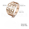 Flower Pattern Hollow Out 304 Stainless Steel Finger Rings FS-WGDCC5F-10-2