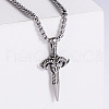 Gothic Style Retro Stainless Steel Cross Pendant Punk Necklaces for Fashionable Men LC7569-1-1