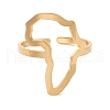 Hollow Africa Map 304 Stainless Steel Open Cuff Rings for Women RJEW-N048-03G-2