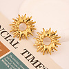Vintage Stainless Steel Sunflower Stud Earrings for Women KZ0138-3-2