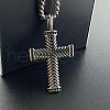 Vintage Stainless Steel Wheat Cross Pendant Necklaces for Women KF0983-2