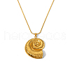 Fashionable Summer Beach Conch Stainless Steel Pendant Necklace for Women KA7442-1-1