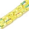 Transparent Electroplate Glass Beads Strands GLAA-Q099-J01-06-1