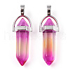 Faceted Bullet Glass Pointed Pendants GLAA-CJC0001-16C-2