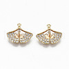 Brass Micro Pave Clear Cubic Zirconia Peg Bails Charms KK-N231-197-NF-1