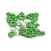 Seed Beads Beaded Charms PALLOY-MZ00385-02-3