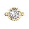 Rack Plating Religion Brass Connector Charms X-KK-B097-02G-2