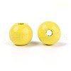 Spray Painted Round Natural Schima Wood Beads WOOD-A018-12mm-04-2