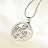 304 Stainless Steel Crystal Rhinestone Ring with Family Pendant Necklaces for Mother's Day Gift NJEW-P327-04P-A-2
