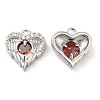 Brass & Glass & Cubic Zirconia Charms KK-G468-54P-02-1