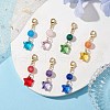 7Pcs 7 Colors Star Glass Pendant Decooration HJEW-JM01966-2