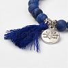 Natural Lapis Lazuli(Dyed & Heated) Beads Stretch Bracelets BJEW-JB02812-01-2