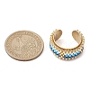 Glass Seed Beads Cuff Rings RJEW-MZ00016-01-3
