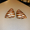Alloy Enamel Stud Earrings EJEW-V010-01G-02-1