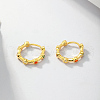 S925 Sterling Silver Flat Round Hoop Earrings GN0901-3