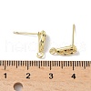 Brass Micro Pave Cubic Zirconia Stud Earring Findings KK-U075-01A-01G-3
