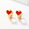 Romantic Heart Stainless Steel Hoop Earrings CN6275-3