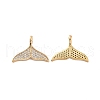 Brass Micro Pave Clear Cubic Zirconia Pendants KK-E068-VC416-1