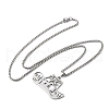 304 Stainless Steel Hollow Cowboy Hat Pendant Necklaces NJEW-H065-27P-2