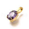 Ion Plating(IP) 304 Stainless Steel Rhinestone Pendants STAS-A104-11G-04-2