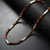 Bohemian Summer Cuboid Synthetic Shoushan Stone & Coconut Heishi Beaded Necklaces TY7189-5-1