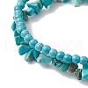 Chip & Round Synthetic Turquoise Beaded Stretch Bracelets for Women BJEW-JB10189-06-4