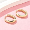 Oval Brass Hoop Earrings EJEW-Z102-33G-2