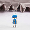 Alloy & Wood Robot Pendant Necklaces FS-WGB43E5-03-1