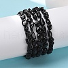 Natural Black Tourmaline Bead Stretch Bracelets X-BJEW-K213-36-2