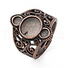 Brass Open Cuff Ring Components KK-U074-14R-1