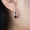 Rhodium Plated 925 Sterling Silver Hoop Earrings WZ0712-1-2