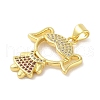 Rack Plating Brass Cubic Zirconia Pendants KK-S380-30G-06-2
