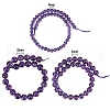3 Strands 3 Styles Natural Amethyst Beads Strands G-SZ0001-14-2