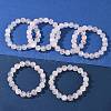 Natural Rose Quarts Round Beads Stretch Bracelets for Women BJEW-Q056-01B-3
