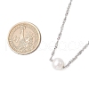 Natural Cultured Freshwater Pearl Potato Pendant 304 Stainless Steel Singapore Chains Necklaces NJEW-JN05273-02-3
