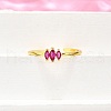 Brass Micro Pave Cubic Zirconia Cuff Rings for Women RJEW-H247-35G-02-3