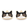 Light Gold Plated Alloy Kitten Pendants ENAM-T009-41C-2