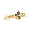 Brass Micro Pave Clear Cubic Zirconia Fold Over Clasps KK-S382-14G-02-1