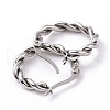 Non-Tarnish 304 Stainless Steel Twist Rope Hoop Earrings for Women EJEW-G298-07A-P-2