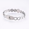 304 Stainless Steel Bangles BJEW-P223-10P-3